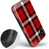 image:imageCasely iPhone XXS Case  Stuck on U  Festival Sticker Floral  Bold Protective DesignAs if Red Plaid