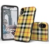 image:imageCasely iPhone XXS Case  Stuck on U  Festival Sticker Floral  Bold Protective DesignAs if Yellow Plaid