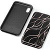 image:imageCasely iPhone XXS Case  Stuck on U  Festival Sticker Floral  Bold Protective DesignBlack and Gold Metallic Waves