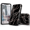 image:imageCasely iPhone XXS Case  Stuck on U  Festival Sticker Floral  Bold Protective DesignBlack and Gold Metallic Waves