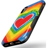 image:imageCasely iPhone XXS Case  Stuck on U  Festival Sticker Floral  Bold Protective DesignI Heart Tie Dye