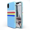 image:imageCasely iPhone XXS Case  Stuck on U  Festival Sticker Floral  Bold Protective DesignTeal Rainbow Stripes Color Block