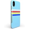 image:imageCasely iPhone XXS Case  Stuck on U  Festival Sticker Floral  Bold Protective DesignTeal Rainbow Stripes Color Block