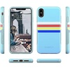 image:imageCasely iPhone XXS Case  Stuck on U  Festival Sticker Floral  Bold Protective DesignTeal Rainbow Stripes Color Block