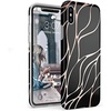 image:imageCasely iPhone Xs Max Case  Floral Forest  Navy Cherry Blossom Floral  Classic Ultra Slim DesignBlack and Gold Metallic Waves