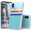 image:imageCasely iPhone Xs Max Case  Scribble Me That  Crayola Rainbow Pencil  Classic Ultra Slim DesignTeal Rainbow Stripes Color Block