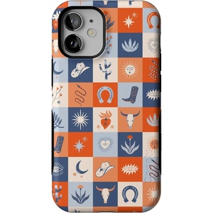 image:imageCasely iPhone 12 Mini Case  Sneaky Monkeys  Frida Kahlo Jungle Floral  Bold Protective Design  Compatible with MagSafeDirt Road Chic  Western Squares