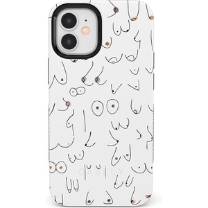 image:imageCasely iPhone 12 Mini Case  Sneaky Monkeys  Frida Kahlo Jungle Floral  Bold Protective Design  Compatible with MagSafeIm With Her  Black  White Boobs