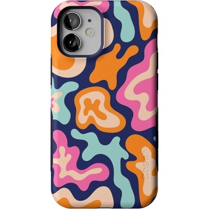 image:imageCasely iPhone 12 Mini Case  Sneaky Monkeys  Frida Kahlo Jungle Floral  Bold Protective Design  Compatible with MagSafeMidnight Color Splash  Abstract Retro