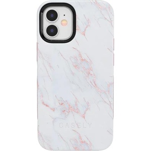 image:imageCasely iPhone 12 Mini Case  Sneaky Monkeys  Frida Kahlo Jungle Floral  Bold Protective Design  Compatible with MagSafeSubtle Blush  White and Pink Marble