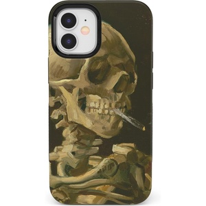 image:imageCasely iPhone 12 Mini Case  Sneaky Monkeys  Frida Kahlo Jungle Floral  Bold Protective Design  Compatible with MagSafeVan Gogh  Skull of a Skeleton with Burning Cig