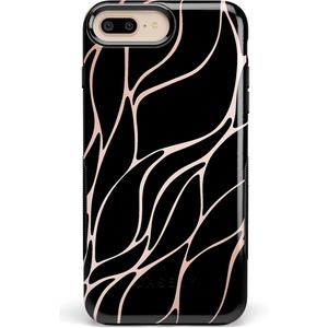 image:imageCasely iPhone 678 Plus Case  On Cloud Nine  Glitch Smiley Face  Bold Protective DesignBlack and Gold Metallic Waves