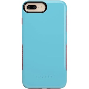 image:imageCasely iPhone 678 Plus Case  On Cloud Nine  Glitch Smiley Face  Bold Protective DesignCotton Candy Electric Blue on Pink