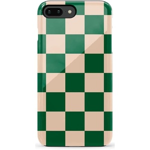 image:imageCasely iPhone 678 Plus Case  Out and About  Light Pink Floral  Bold Protective DesignFit Check  Green Checkerboard