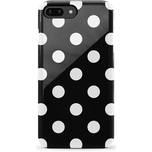 image:imageCasely iPhone 678 Plus Case  Out and About  Light Pink Floral  Bold Protective DesignHigh Contrast  Black Polka Dot