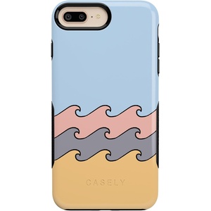 image:imageCasely iPhone 678 Plus Case  Out and About  Light Pink Floral  Bold Protective DesignHigh Tide Layered Ocean Waves