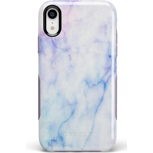 image:imageCasely iPhone XR Case  Peace Out  Groovy Peace Sign  Bold Protective Design10 Blue  Purple Cotton Candy Marble