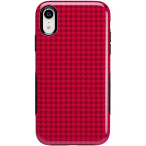 image:imageCasely iPhone XR Case  Peace Out  Groovy Peace Sign  Bold Protective DesignBest Dressed  Pink Houndstooth
