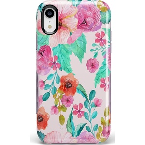 image:imageCasely iPhone XR Case  Peace Out  Groovy Peace Sign  Bold Protective DesignOut And About  Light Pink Floral