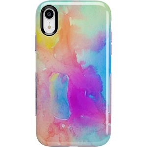 image:imageCasely iPhone XR Case  Peace Out  Groovy Peace Sign  Bold Protective DesignPainting in Pastels  Rainbow Watercolor