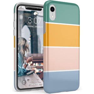 image:imageCasely iPhone XR Case  Subtle Blush  White and Pink Marble  Classic Ultra Slim DesignPaint The Town  Colorblock Stripes