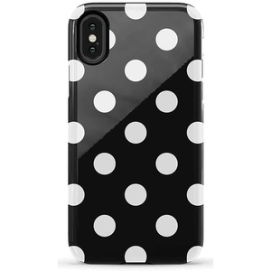 image:imageCasely iPhone XXS Case  Blue Stripes  Sunday Best  Essential Slim DualLayer Protective DesignHigh Contrast  Black Polka Dot