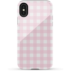 image:imageCasely iPhone XXS Case  Blue Stripes  Sunday Best  Essential Slim DualLayer Protective DesignPink Plaid  Sunday Best