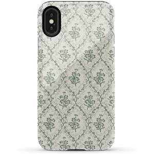 image:imageCasely iPhone XXS Case  Blue Stripes  Sunday Best  Essential Slim DualLayer Protective DesignSage Tapestry  Floral Vines
