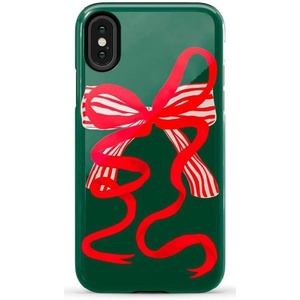 image:imageCasely iPhone XXS Case  Blue Stripes  Sunday Best  Essential Slim DualLayer Protective DesignSantas Favorite  Holiday Bow