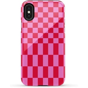 image:imageCasely iPhone XXS Case  Blue Stripes  Sunday Best  Essential Slim DualLayer Protective DesignVibe Check  Pink Checkerboard