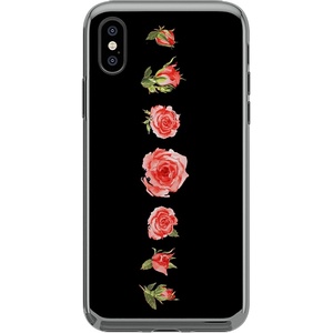 image:imageCasely iPhone XXS Case  Other Side  Holographic Metallic Stained Glass Marble  Classic Ultra Slim DesignBlooming Red Rose Floral