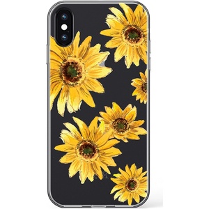 image:imageCasely iPhone XXS Case  Other Side  Holographic Metallic Stained Glass Marble  Classic Ultra Slim DesignBright Yellow Sunflowers Floral