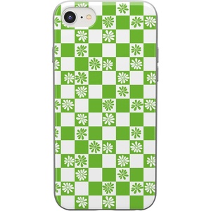 image:imageCasely iPhone XXS Case  Other Side  Holographic Metallic Stained Glass Marble  Classic Ultra Slim DesignCheck Mate  Daisy Checkerboard Floral