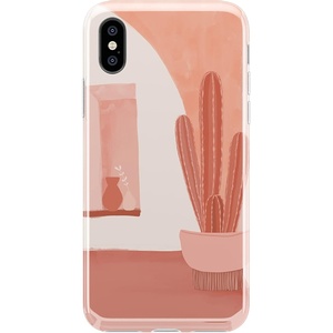 image:imageCasely iPhone XXS Case  Other Side  Holographic Metallic Stained Glass Marble  Classic Ultra Slim DesignDesert Daze  Peachy Cactus