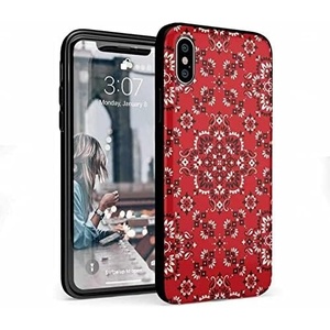 image:imageCasely iPhone XXS Case  Other Side  Holographic Metallic Stained Glass Marble  Classic Ultra Slim DesignIm with the Band  Red Bandana