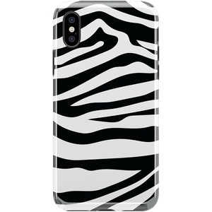 image:imageCasely iPhone XXS Case  Other Side  Holographic Metallic Stained Glass Marble  Classic Ultra Slim DesignInto the Wild  Zebra
