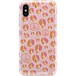 image:imageCasely iPhone XXS Case  Other Side  Holographic Metallic Stained Glass Marble  Classic Ultra Slim DesignPeace Out  Groovy Peace Sign