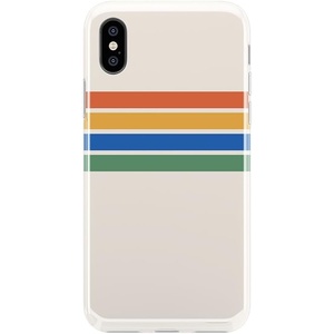 image:imageCasely iPhone XXS Case  Other Side  Holographic Metallic Stained Glass Marble  Classic Ultra Slim DesignRainbow Stripes Color Block