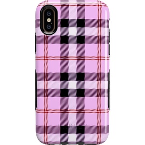 image:imageCasely iPhone XXS Case  Stuck on U  Festival Sticker Floral  Bold Protective DesignAs if Light Purple Plaid