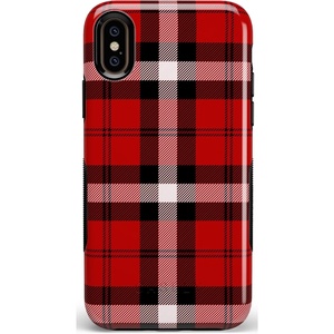 image:imageCasely iPhone XXS Case  Stuck on U  Festival Sticker Floral  Bold Protective DesignAs if Red Plaid