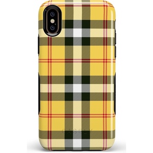 image:imageCasely iPhone XXS Case  Stuck on U  Festival Sticker Floral  Bold Protective DesignAs if Yellow Plaid