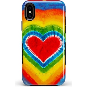 image:imageCasely iPhone XXS Case  Stuck on U  Festival Sticker Floral  Bold Protective DesignI Heart Tie Dye