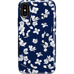 image:imageCasely iPhone XXS Case  Stuck on U  Festival Sticker Floral  Bold Protective DesignNavy Cherry Blossom Floral