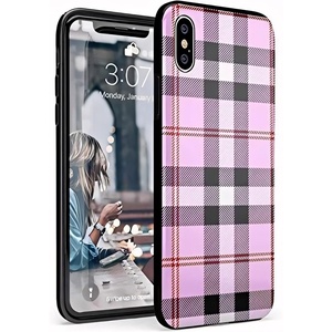 image:imageCasely iPhone Xs Max Case  As if  Light Purple Plaid  Classic Ultra Slim DesignAs if Light Purple Plaid