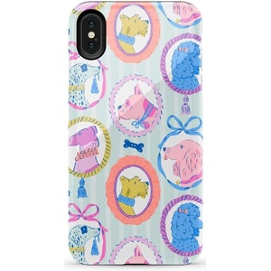 image:imageCasely iPhone Xs Max Case  Botanical Blooms  Floral Patchwork  Essential Slim DualLayer Protective DesignChateau Pups  French Dog