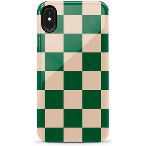 image:imageCasely iPhone Xs Max Case  Botanical Blooms  Floral Patchwork  Essential Slim DualLayer Protective DesignFit Check  Green Checkerboard