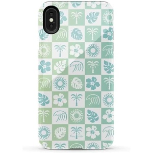 image:imageCasely iPhone Xs Max Case  Botanical Blooms  Floral Patchwork  Essential Slim DualLayer Protective DesignPura Vida  Coastal Checkers