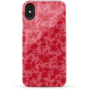 image:imageCasely iPhone Xs Max Case  Botanical Blooms  Floral Patchwork  Essential Slim DualLayer Protective DesignRose Garden  Red Aesthetic