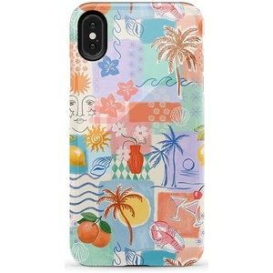 image:imageCasely iPhone Xs Max Case  Botanical Blooms  Floral Patchwork  Essential Slim DualLayer Protective DesignTropical Heat  Beachy Collage