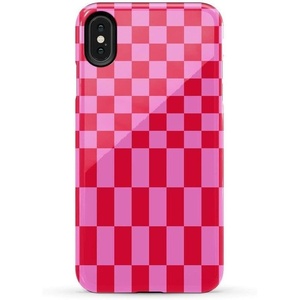image:imageCasely iPhone Xs Max Case  Botanical Blooms  Floral Patchwork  Essential Slim DualLayer Protective DesignVibe Check  Pink Checkerboard